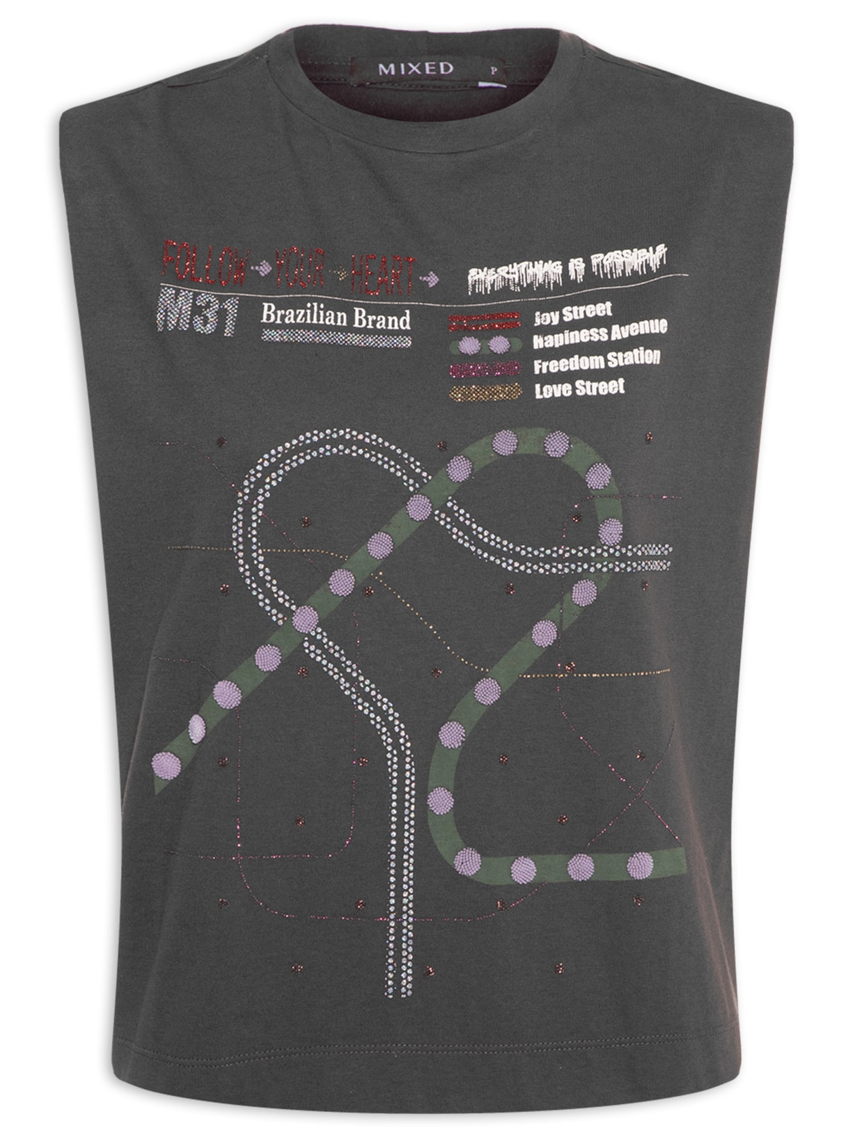 Regata Feminina Subway Cinza Mixed