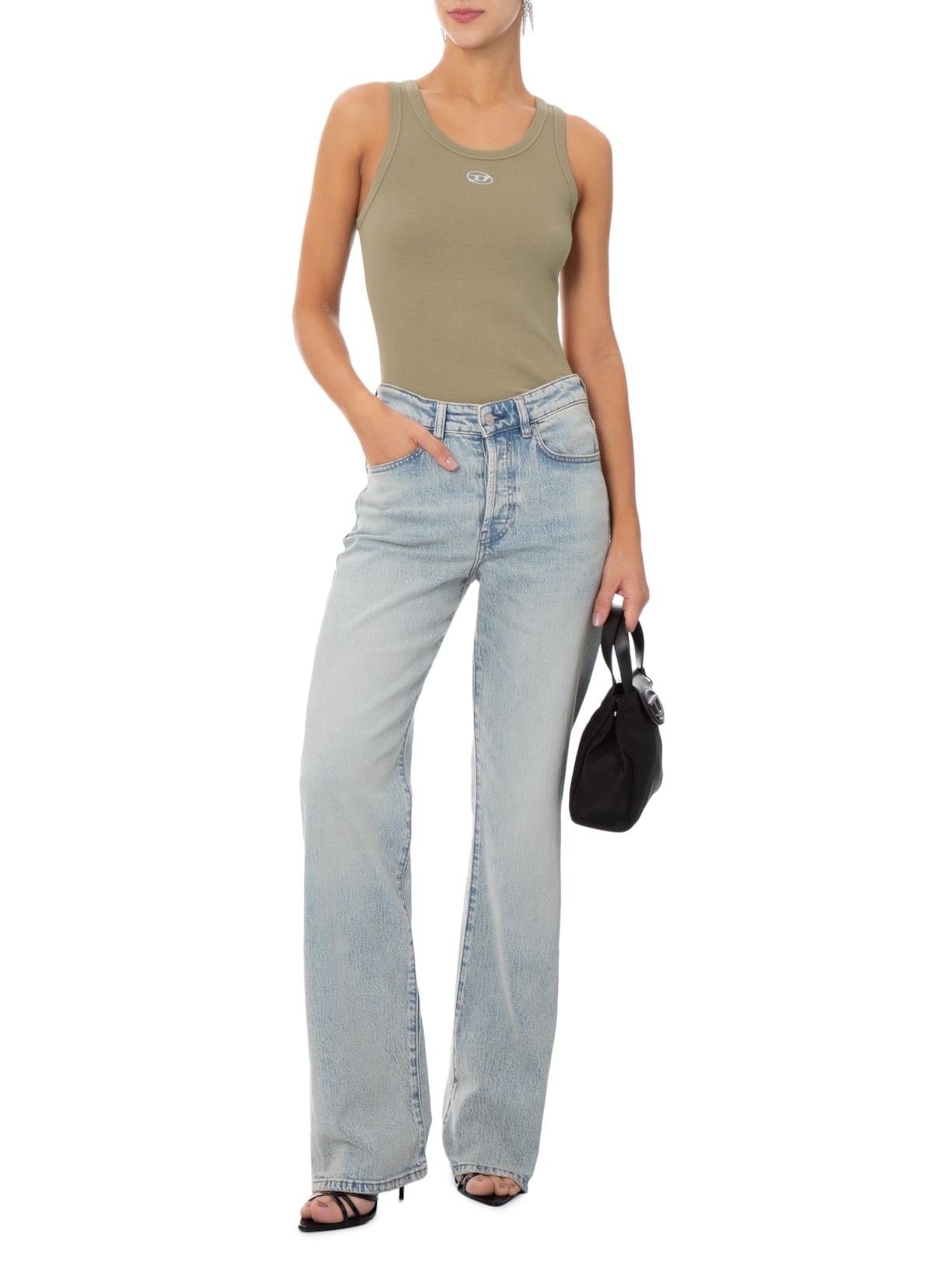 Regata Feminina T-Anki-Od Tank Top Bege Diesel