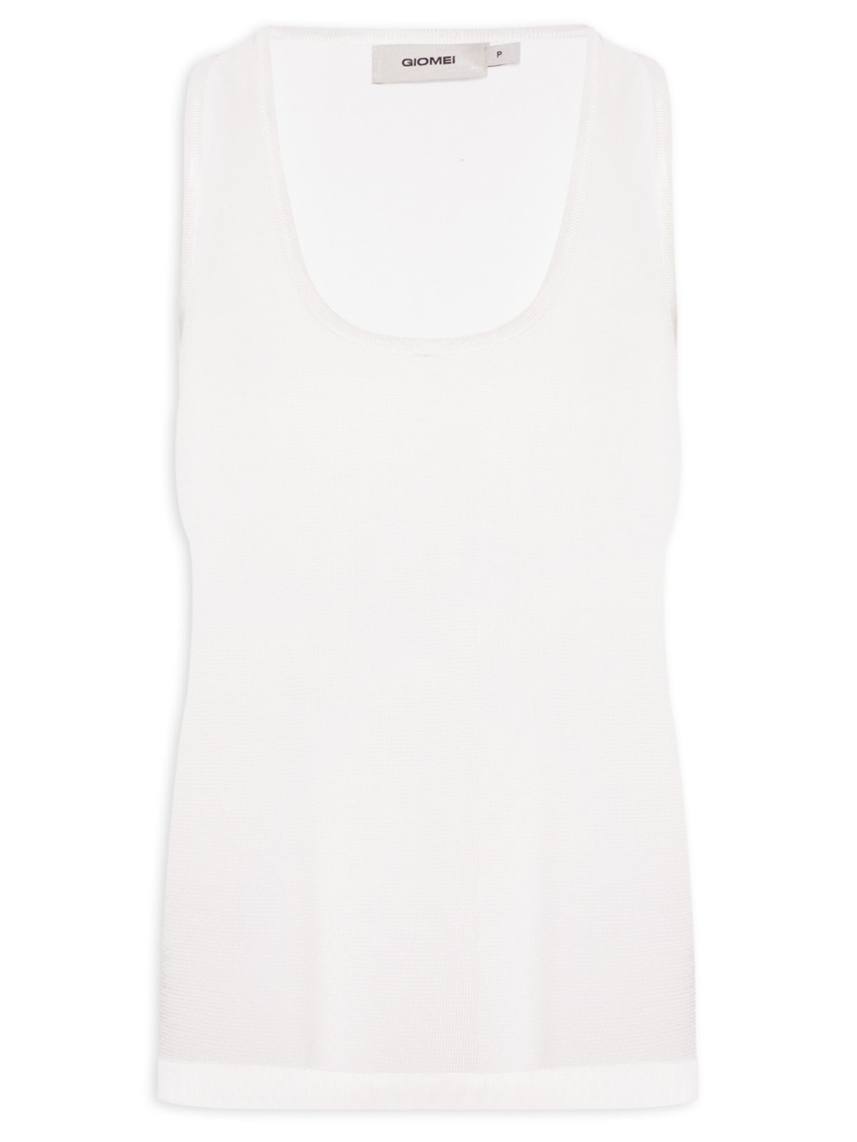 Regata Feminina Tank Tricot Clássica - Branco