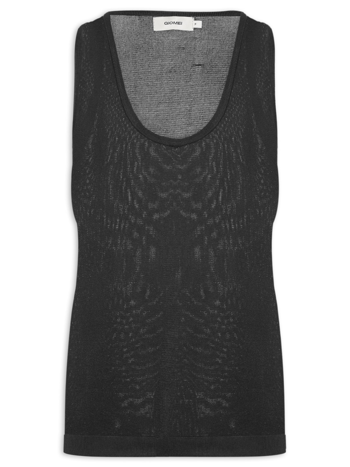 Regata Feminina Tank Tricot Clássica - Preto