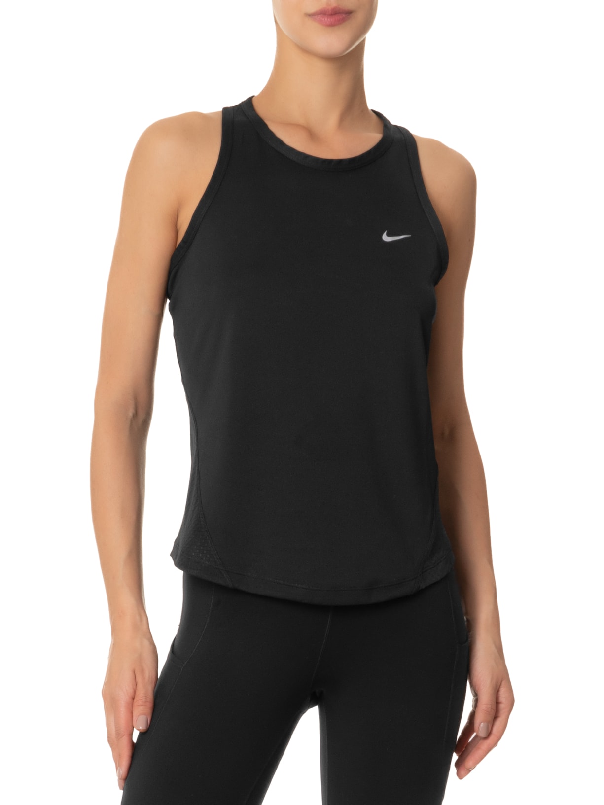 Regata Feminina Tempo Dri-Fit Run Preto Nike