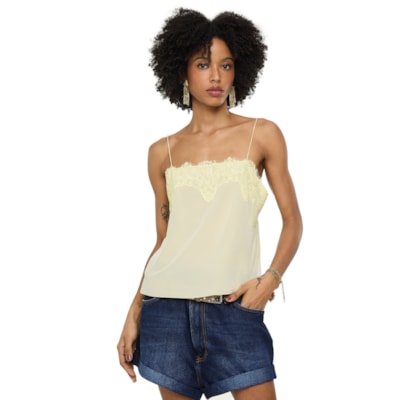 Regata Feminina Tereza Decote Reto Campo - Amarelo