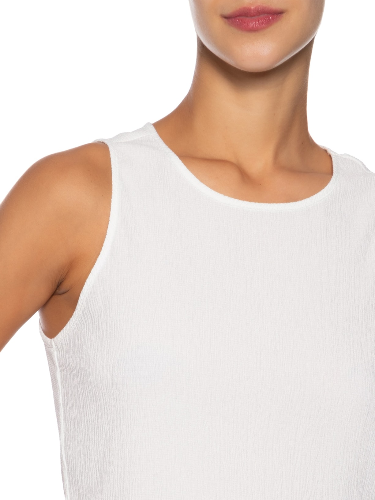 Regata Feminina Texturizada Branco Basiq