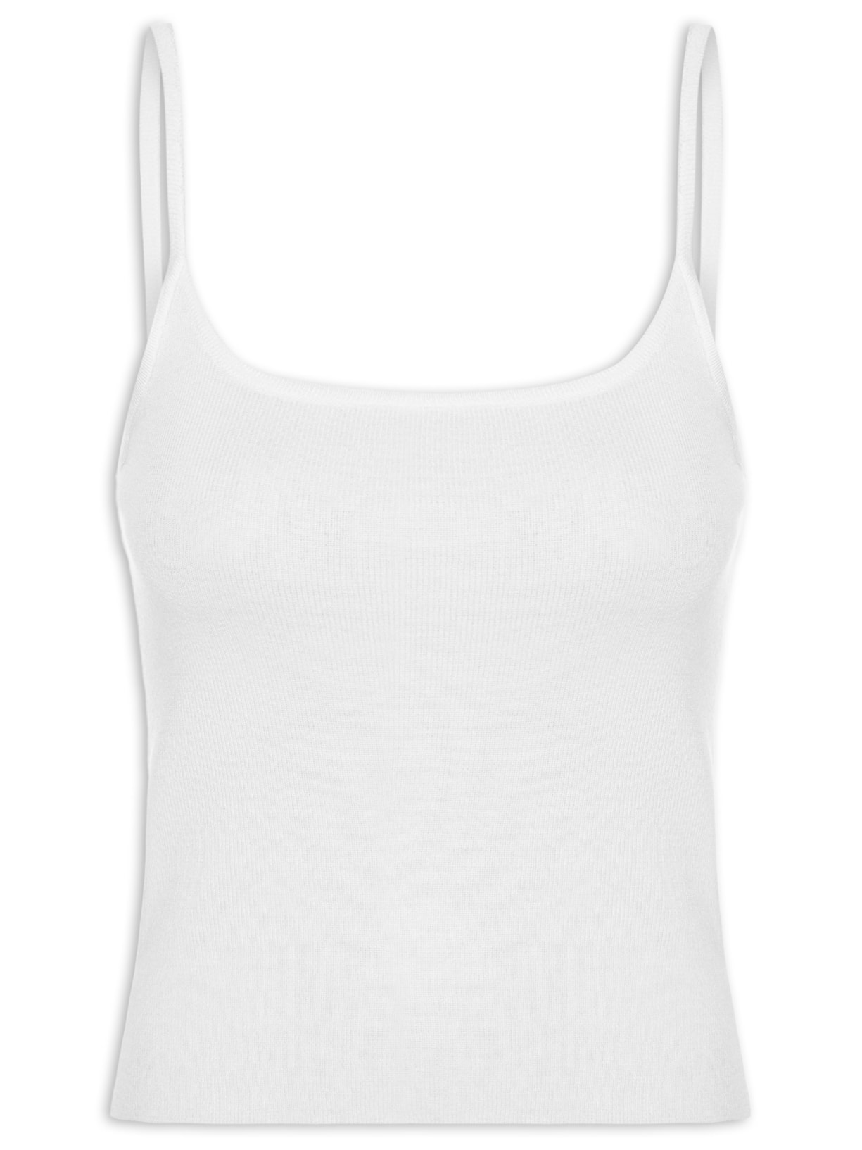 Regata Feminina Tricot Alcinha Básica – Branco