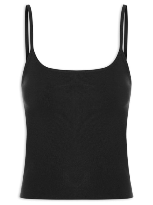 Regata Feminina Tricot Alcinha Básica – Preto