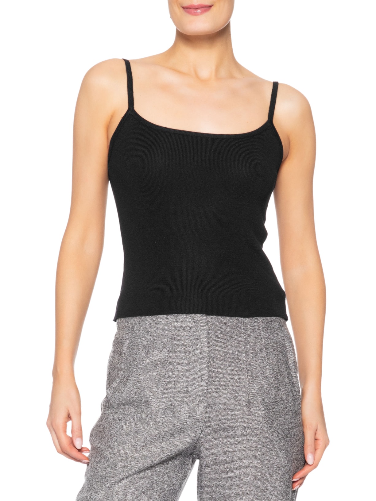 Regata Feminina Tricot Alcinha Básica – Preto Basiq
