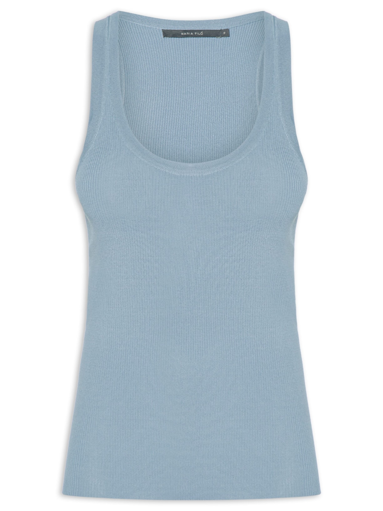 Regata Feminina Tricot Basic Azul Maria Filó