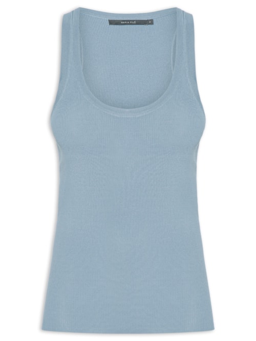 Regata Feminina Tricot Basic - Azul