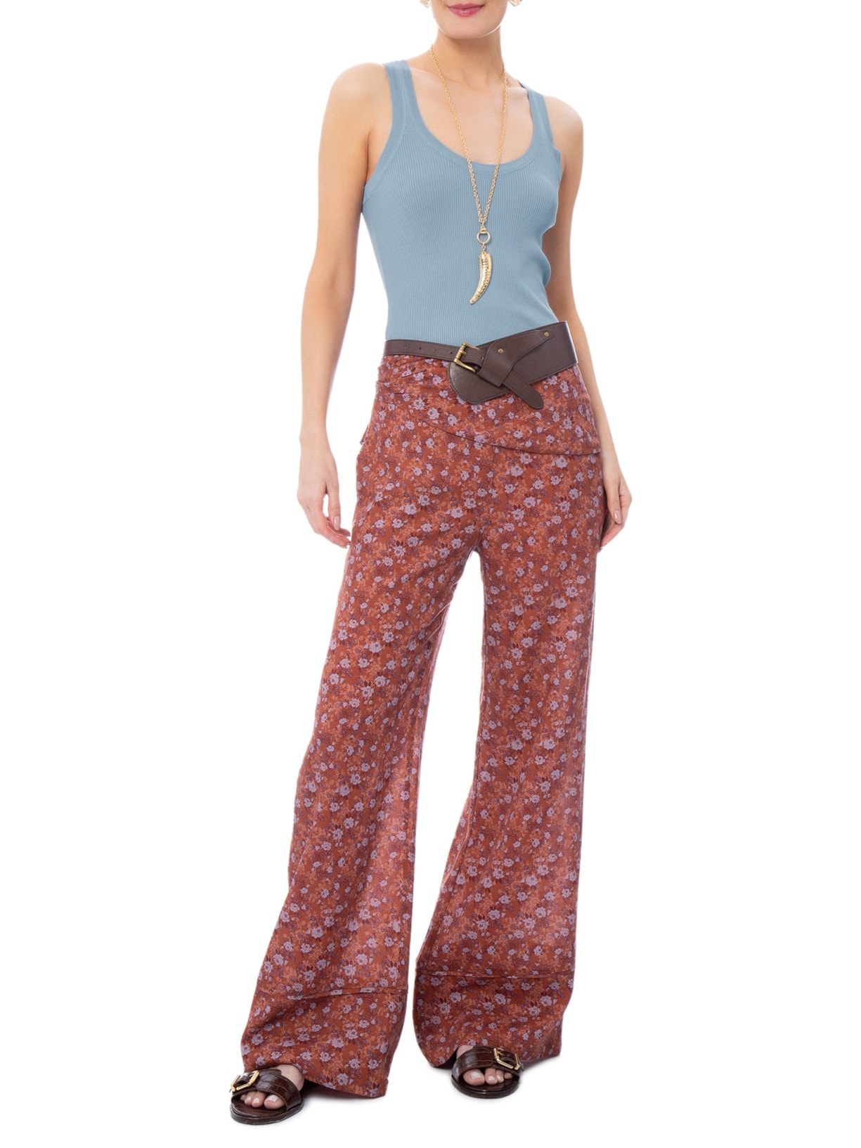 Regata Feminina Tricot Basic Azul Maria Filó