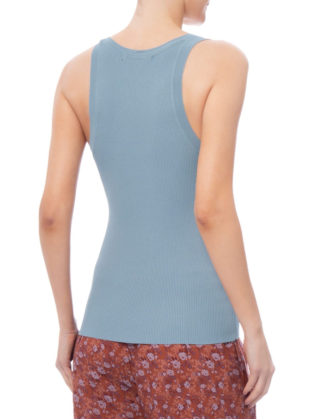 Regata Feminina Tricot Basic Azul Maria Filó