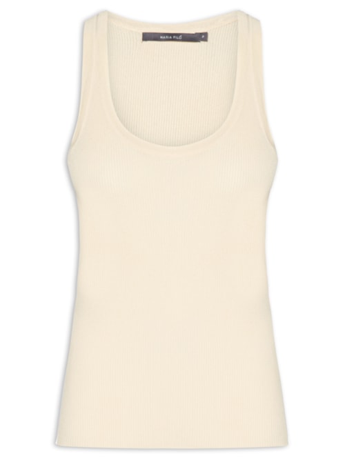 Regata Feminina Tricot Basic - Off White