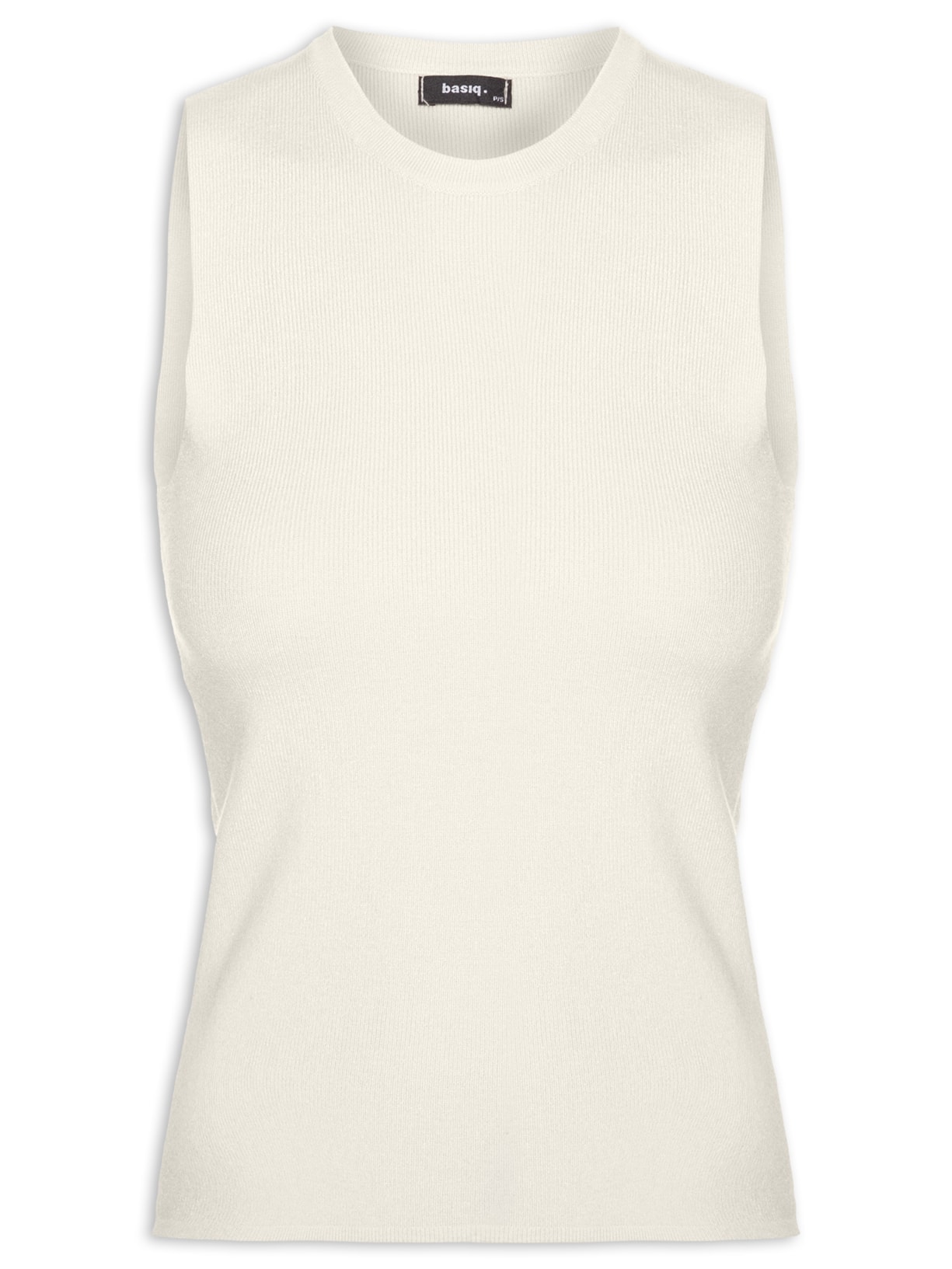 Regata Feminina Tricot Básica Amarelo Basiq