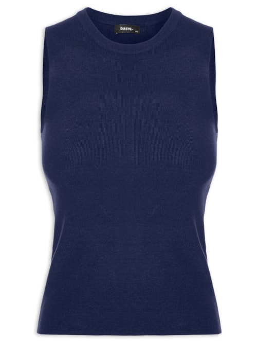 Regata Feminina Tricot Básica - Azul