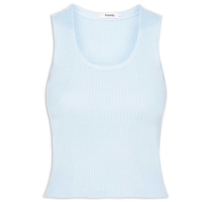 Regata Feminina Tricot Básica - Azul