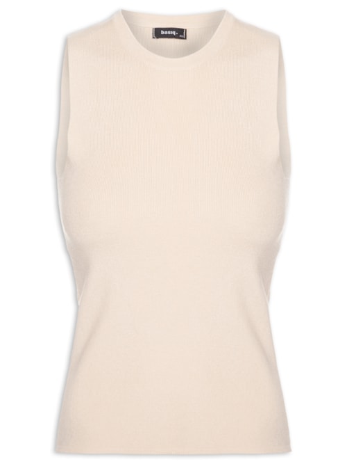 Regata Feminina Tricot Básica - Bege
