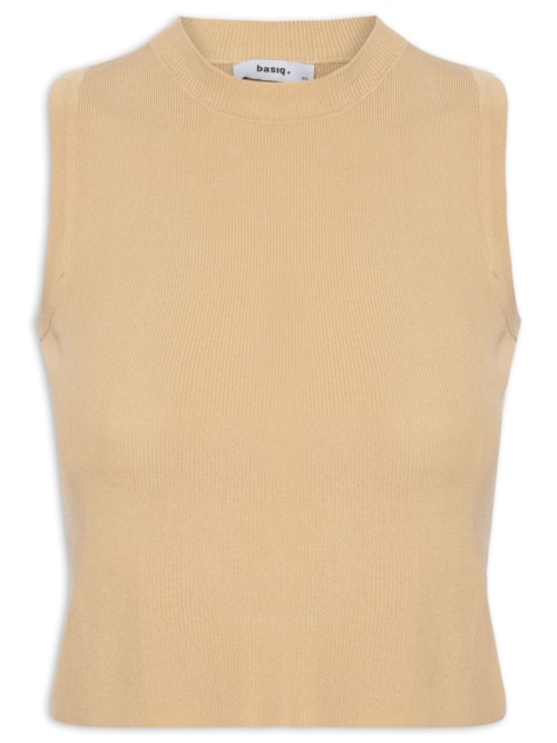 Regata Feminina Tricot Básica - Bege