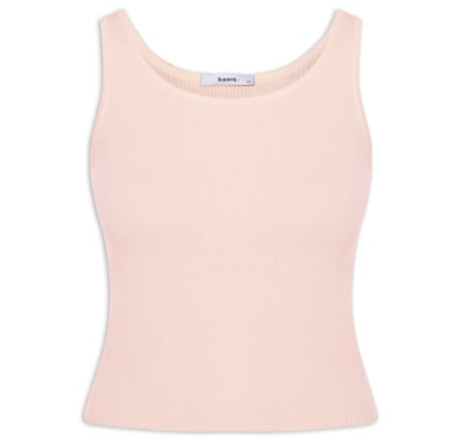 Regata Feminina Tricot Básica - Bege