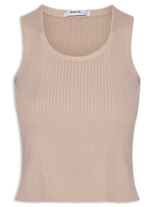 Regata Feminina Tricot Básica - Bege