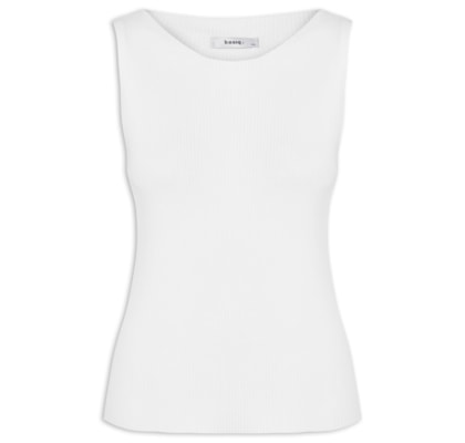 Regata Feminina Tricot Básica - Branco