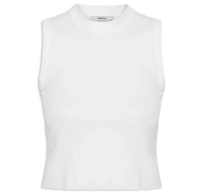 Regata Feminina Tricot Básica - Branco