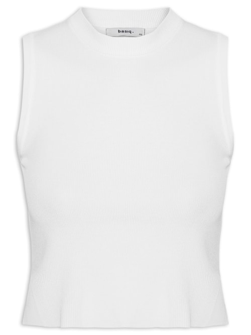 Regata Feminina Tricot Básica - Branco