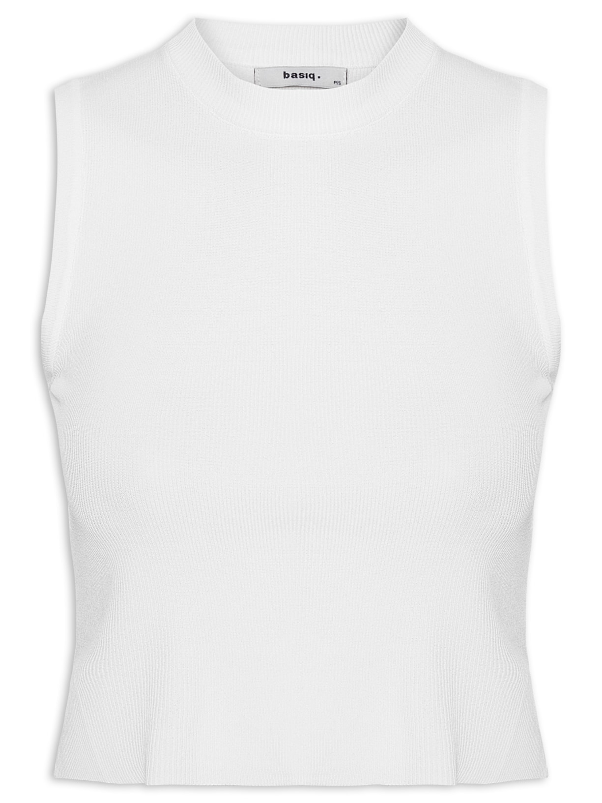 Regata Feminina Tricot Básica Branco Basiq