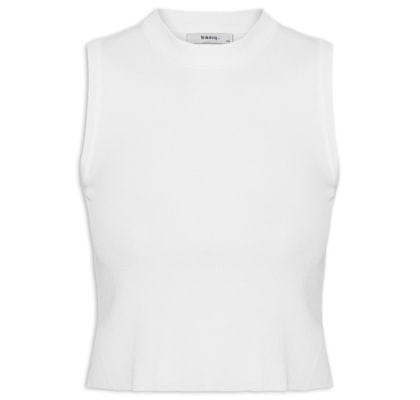 Regata Feminina Tricot Básica - Branco