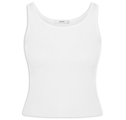 Regata Feminina Tricot Básica - Branco