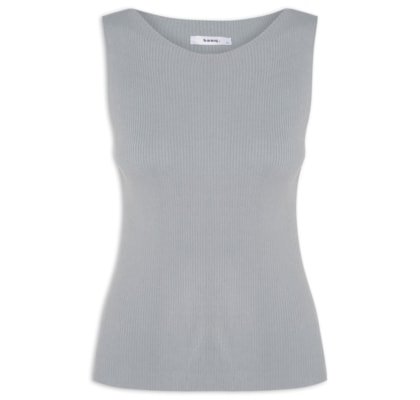 Regata Feminina Tricot Básica - Cinza