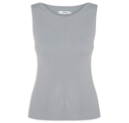 Regata Feminina Tricot Básica - Cinza