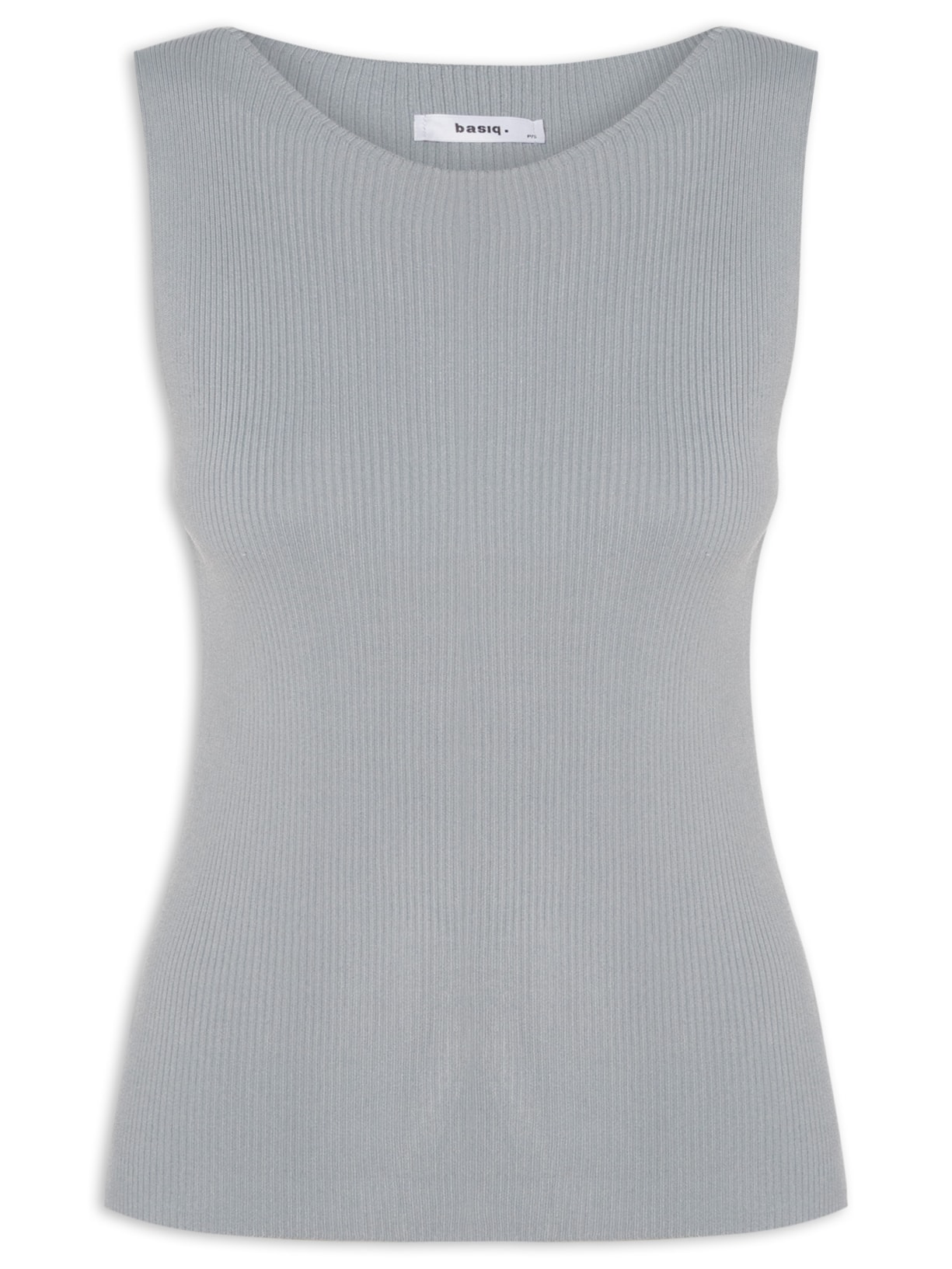 Regata Feminina Tricot Básica - Cinza