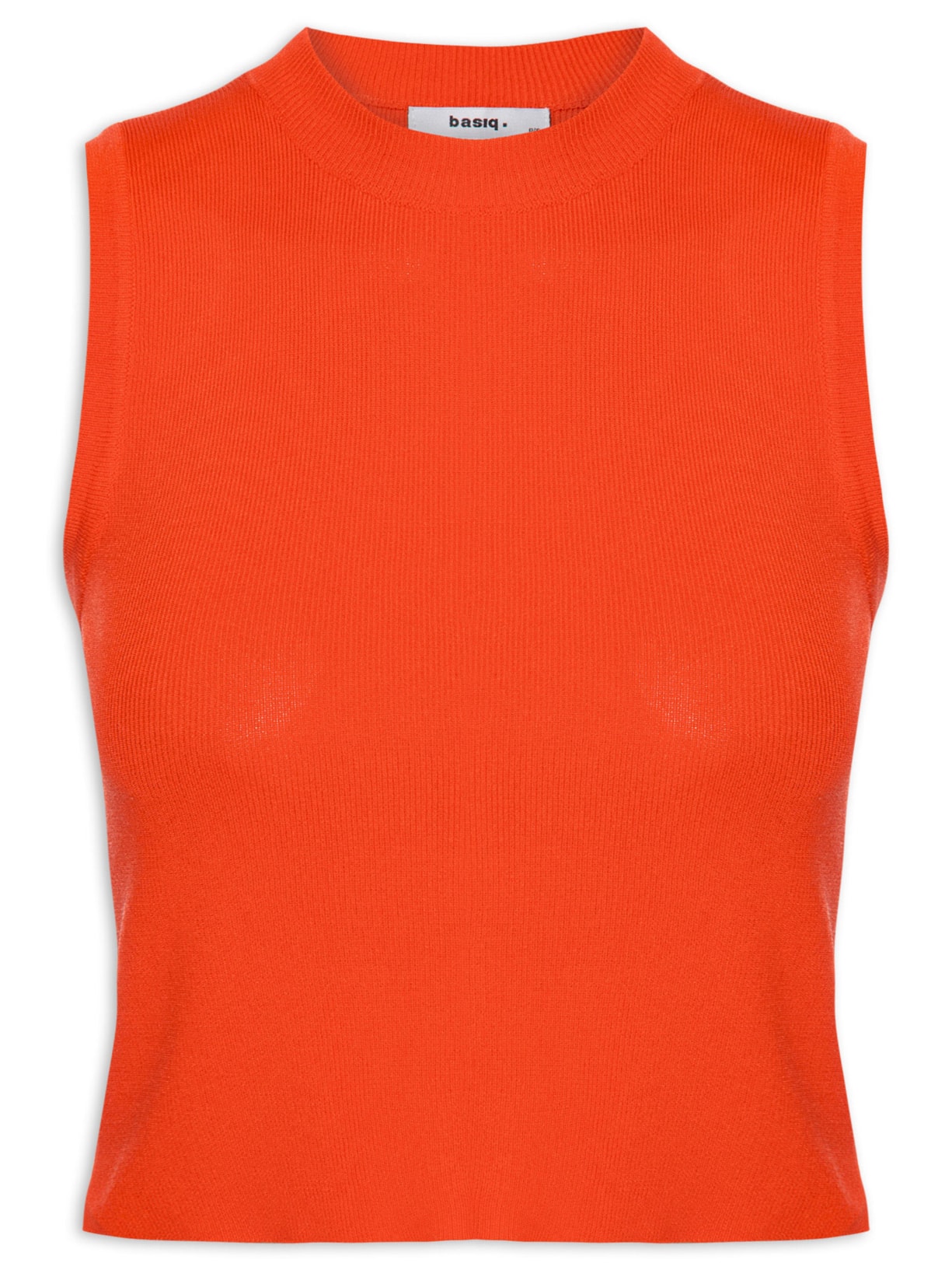 Regata Feminina Tricot Básica Laranja Basiq