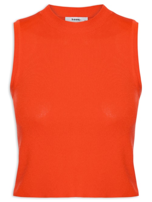 Regata Feminina Tricot Básica - Laranja