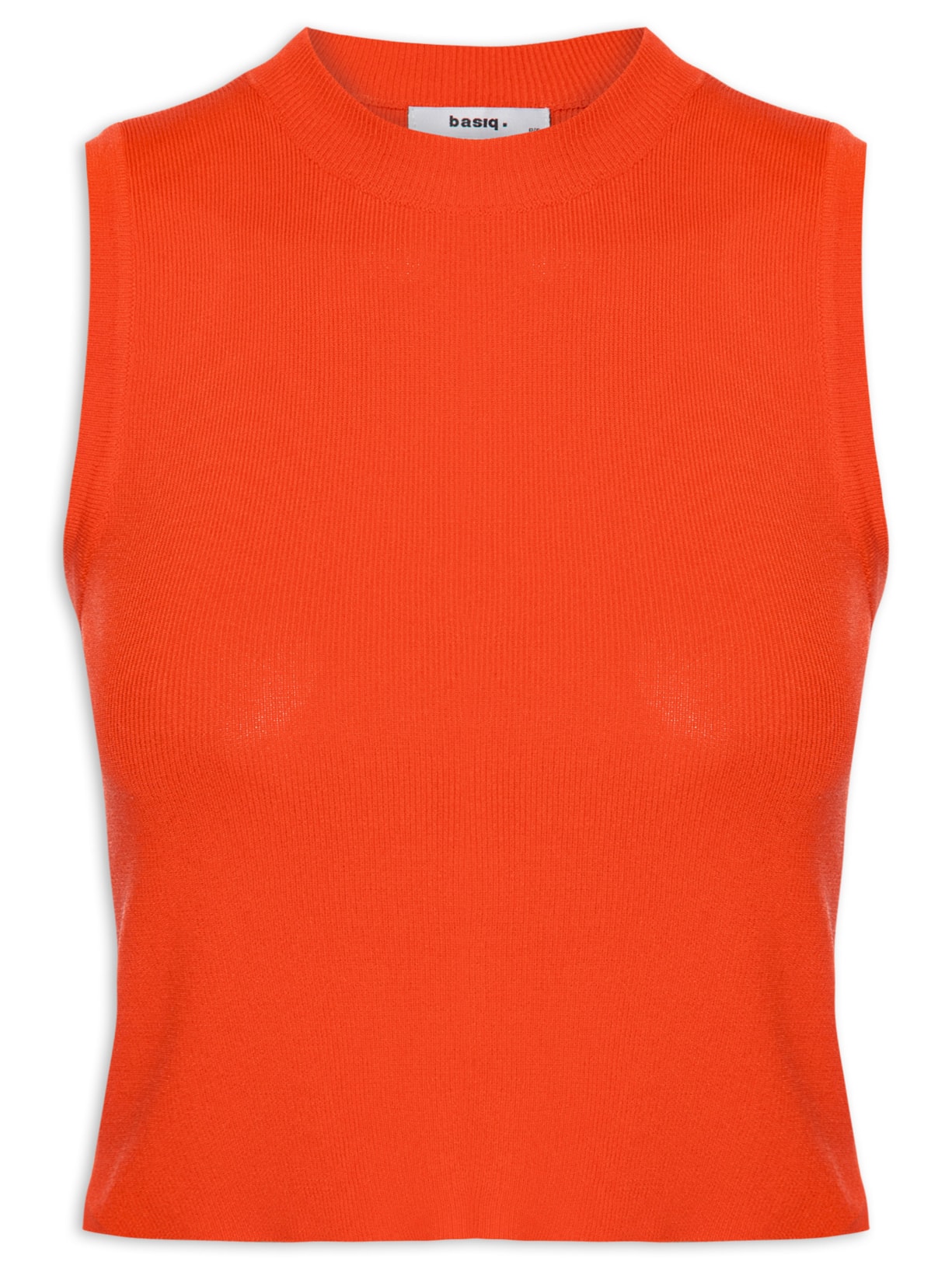 Regata Feminina Tricot Básica Laranja Basiq