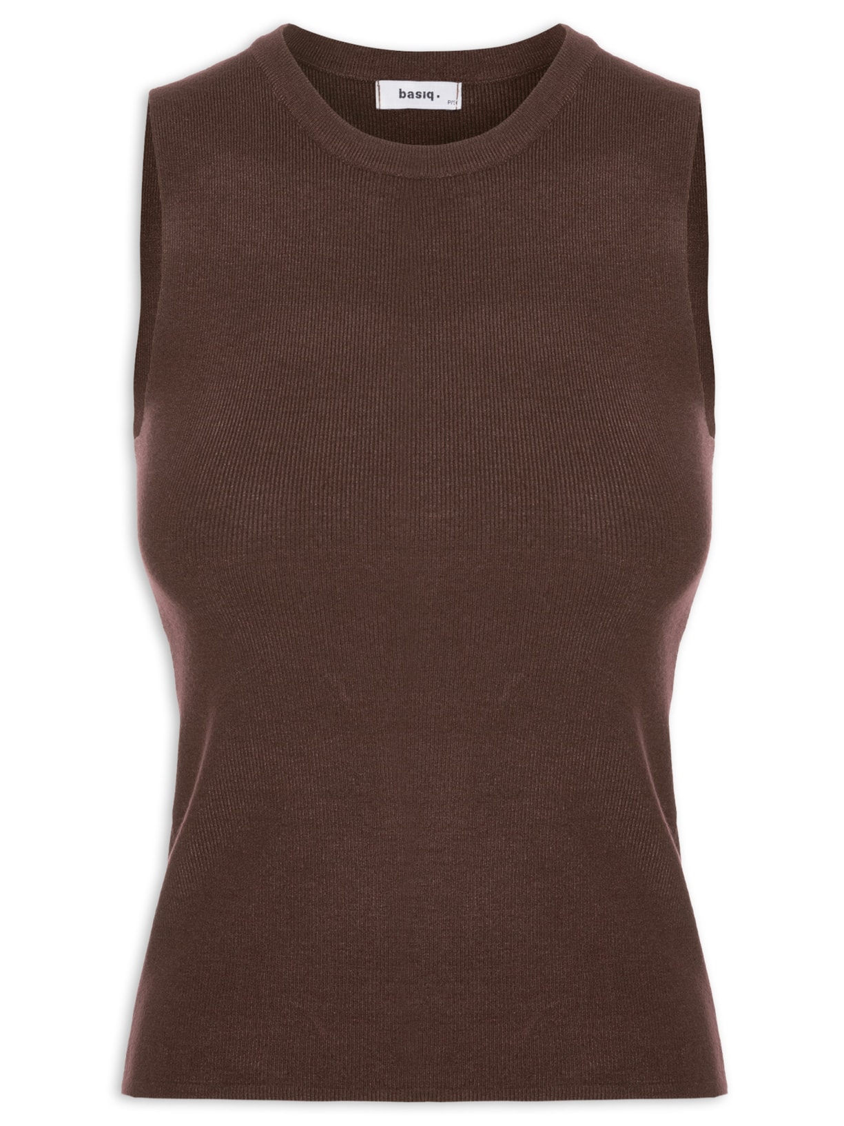 Regata Feminina Tricot Básica - Marrom