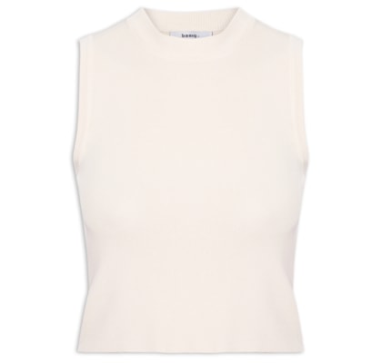 Regata Feminina Tricot Básica - Off White