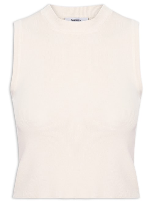 Regata Feminina Tricot Básica - Off White