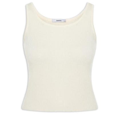 Regata Feminina Tricot Básica - Off White