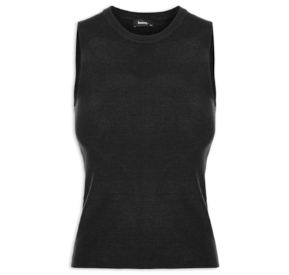 Regata Feminina Tricot Básica - Preto 