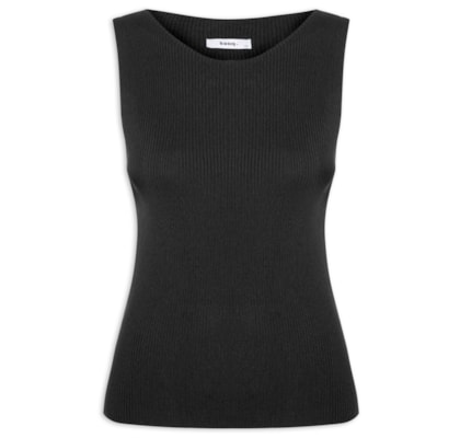 Regata Feminina Tricot Básica - Preto