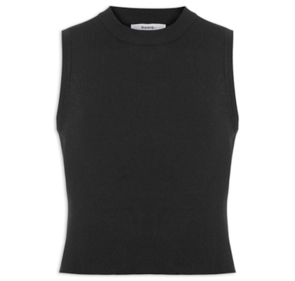 Regata Feminina Tricot Básica - Preto