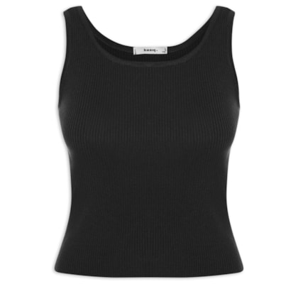 Regata Feminina Tricot Básica - Preto