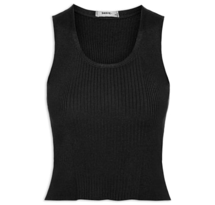 Regata Feminina Tricot Básica - Preto