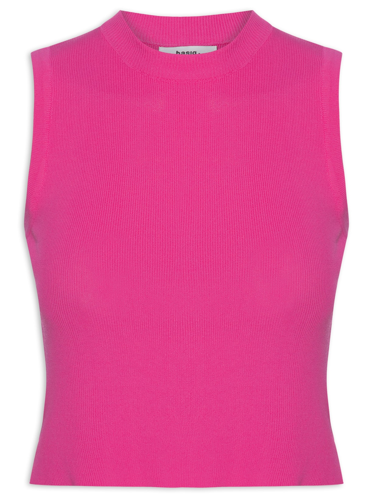 Regata Feminina Tricot Básica Rosa Basiq