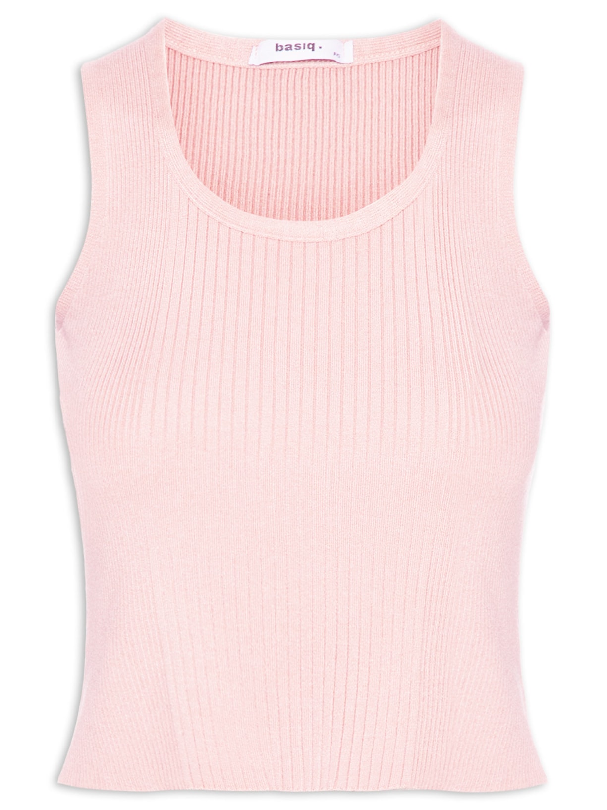 Regata Feminina Tricot Básica Rosa Basiq