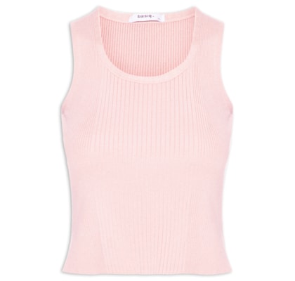 Regata Feminina Tricot Básica - Rosa