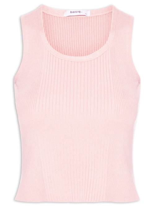 Regata Feminina Tricot Básica - Rosa