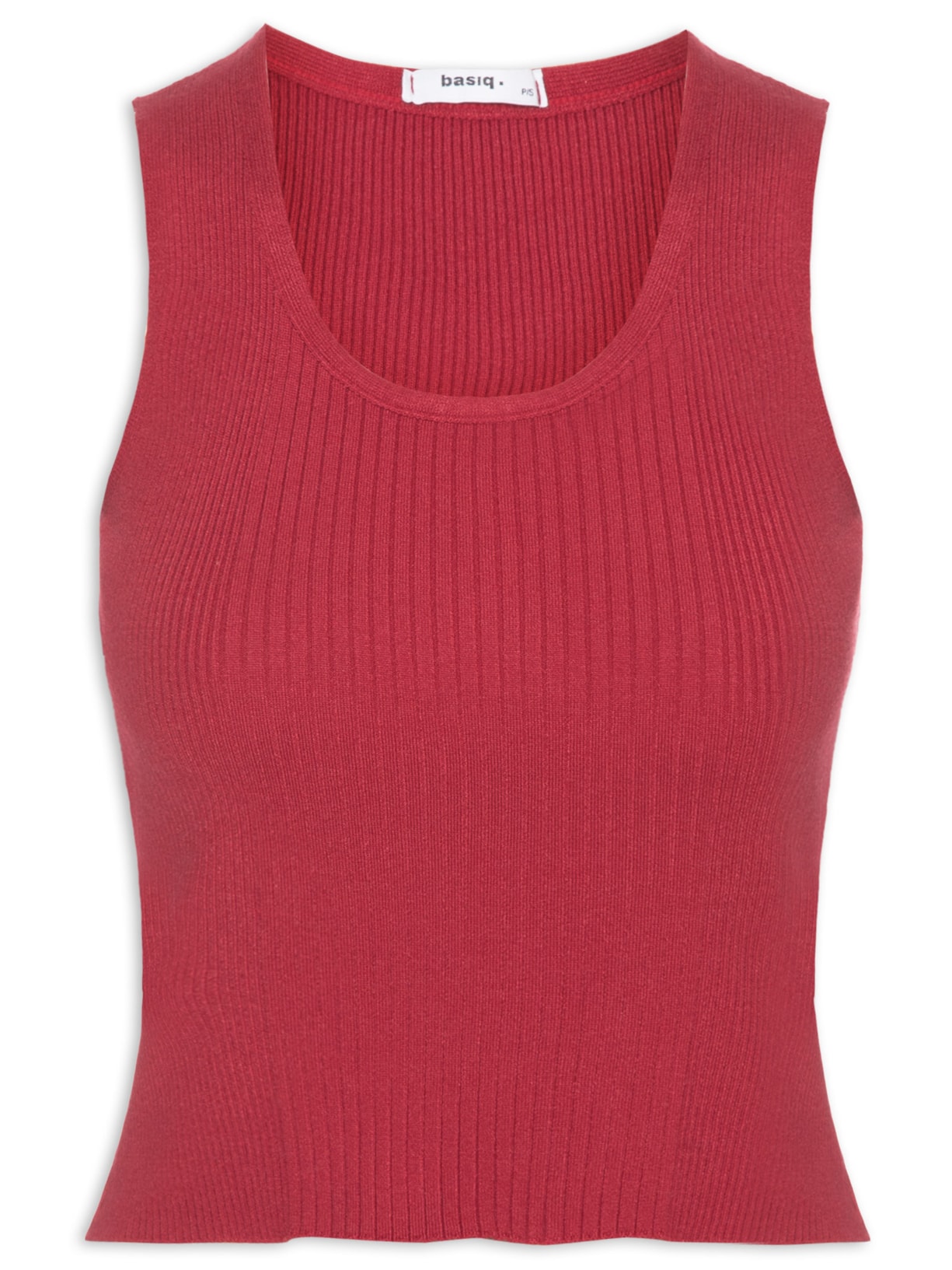 Regata Feminina Tricot Básica Vermelho Basiq