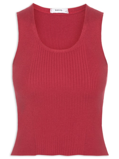 Regata Feminina Tricot Básica - Vermelho