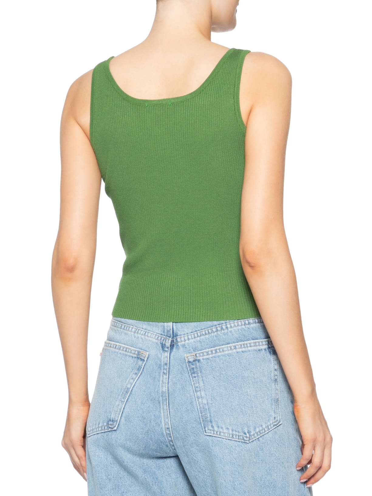 Regata Feminina Tricot Básica – Verde Basiq